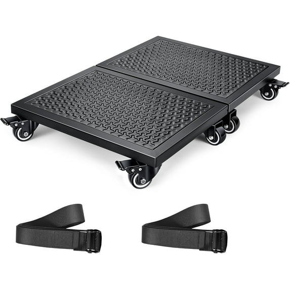 Furniture Dolly 4 Wheels, 2000LBS Thickened Iron Pipe Furniture Movers, Spliced Buckle Design Moving Dolly Cart with 2 Lashing Strap, Heavy Duty Flat Dolly Cart for Refrigerator, Sofa, 2 Pack