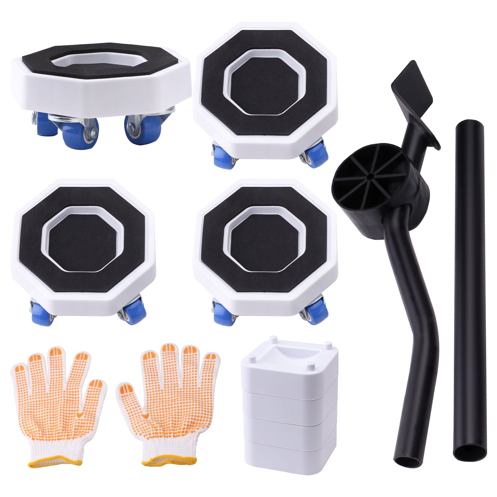 Furniture Dolly with 4 Wheels & Lifter Tool Heavy Duty, Appliance Slider Set, Furniture Movers Gliders for Hardwood Floors Rollers Bed Fridge Sofa 4 Heels & Gloves Capacity Up to 881 LB