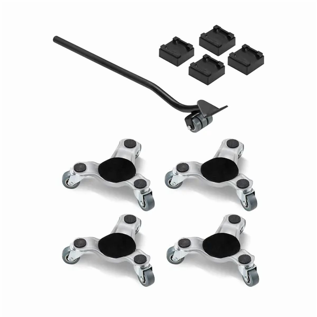 Furniture Dolly, 440 lbs Load Capacity, 3 Wheel Steel 6.3" Tri-dolly Heavy Duty Mover with Triangle Swivel Caster, Carbon Steel Panel, Furniture Lift Mover Tool Set for Appliances, Sofa, Fridge