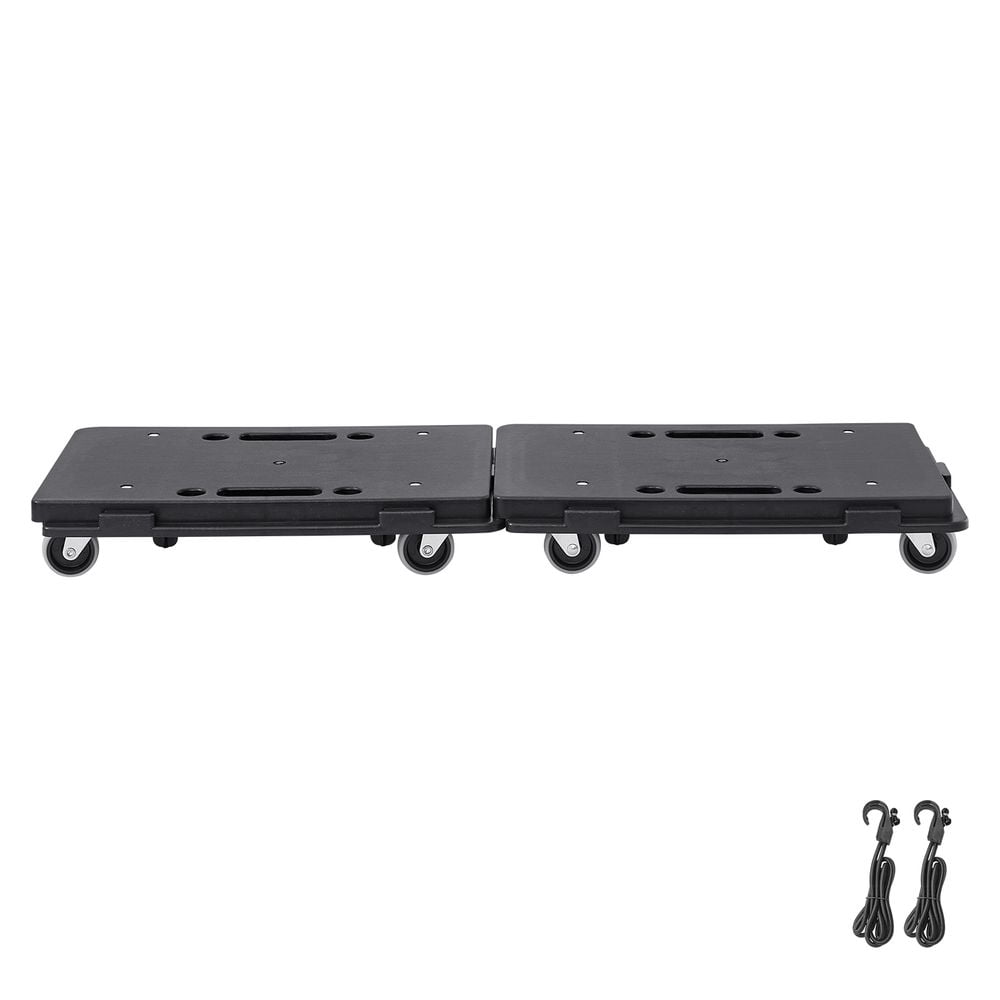 Furniture Dolly, 500 lbs Capacity Each Count, Furniture Mover with Wheels, Portable Moving Rollers 4 Wheels Heavy Duty, Small Flat Dolly Cart with Interlocking for Heavy Furniture, 2 Pack, Black