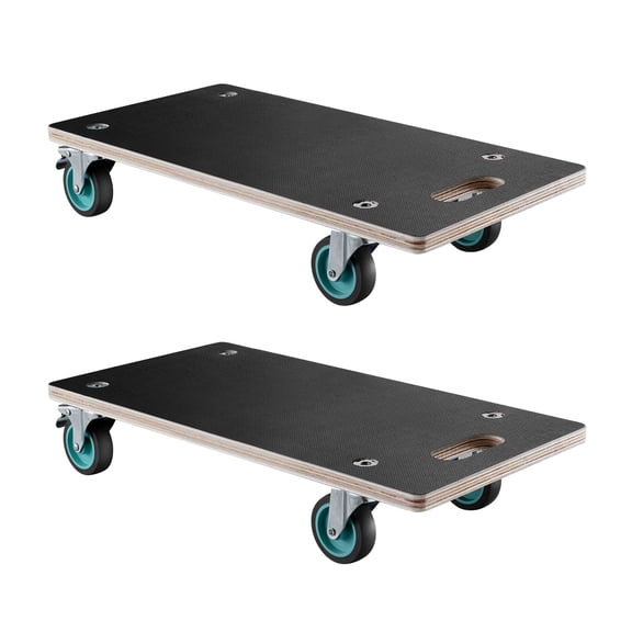 Furniture Dolly 551 lbs Capacity 2 Pack, Moving Cart with 4 TPR Quiet Wheels, Rectangular Flat Mover for Piano Sofa Washer