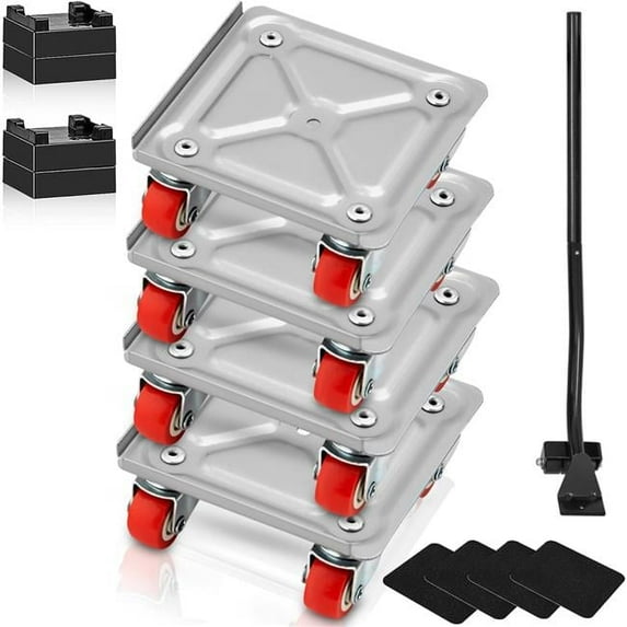 Furniture Dolly, Furniture Moving Dollies with 360 deg PP Swivel Wheels & Carbon Steel Panel - Furniture Lift Mover Tool Set - 250 lbs