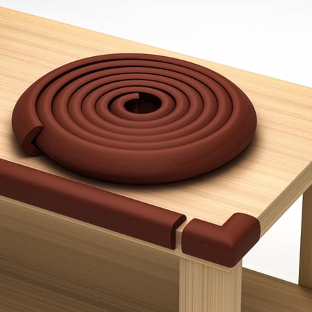 Komfortology Brown Foam Furniture Edge and Corner Guard Set, 20.4 ft