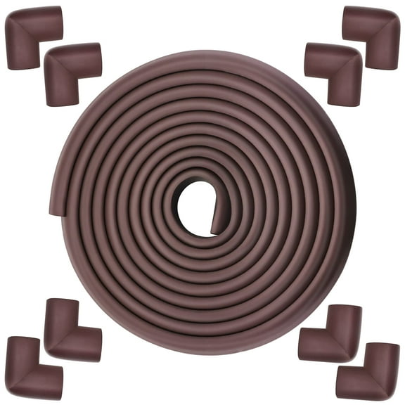 Furniture Edge and Corner Guards, Baby Proofing Edge Safety Gurards with 3M Tape, 16.4ft Table Corner Protector for Chair Desk Coffee, Brown