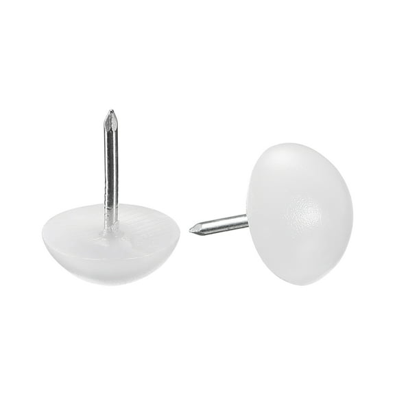 Furniture Feet Nail Chair Table Leg Protector Pad 16mm White Plastic 40pcs