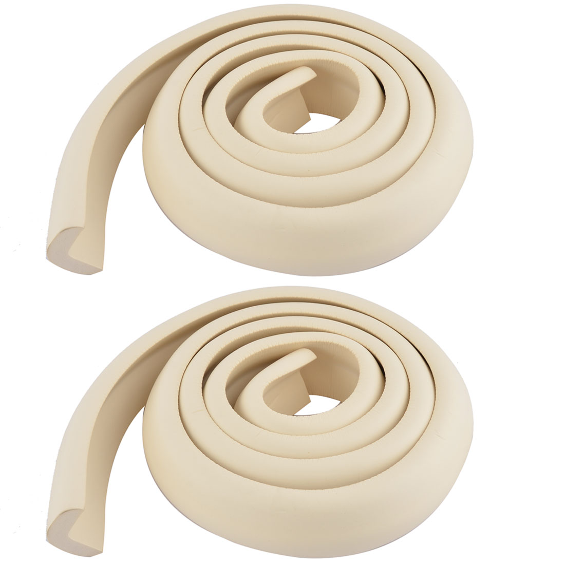 Furniture Foam Rubber Corner Edge Cover Protector Cushion Beige 2pcs