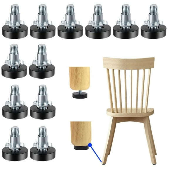 Furniture Furniture 1/4 Inch Thread Furniture Leveling Feet 12 Pack Desk Legs Sofa Feet Workbench Adjustable Feet Cabinet Stabilizer Legs 12PCS