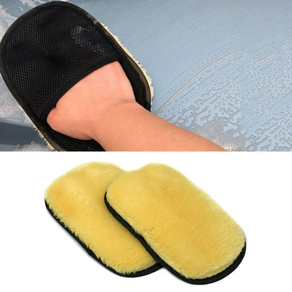 Furniture Glass Vehicle Auto Car Wool Wash Cleaning Brush Glove Soft Mitten Tool