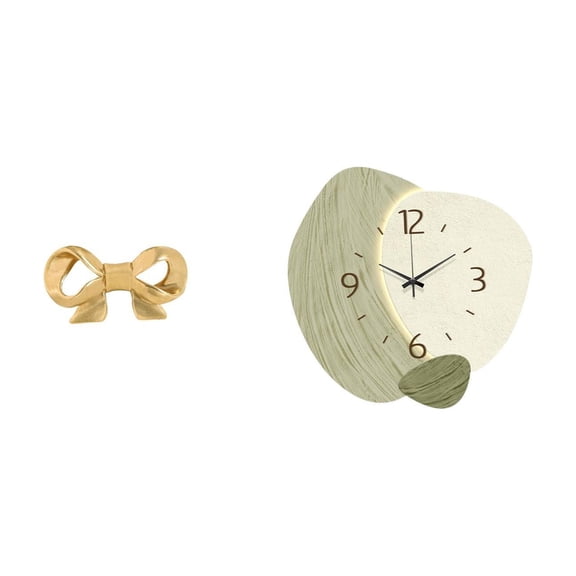 Furniture Handle Brass Bowknot Cabinet Pull Silent Wall Clock Brass Material for Kitchen Bathroom Office