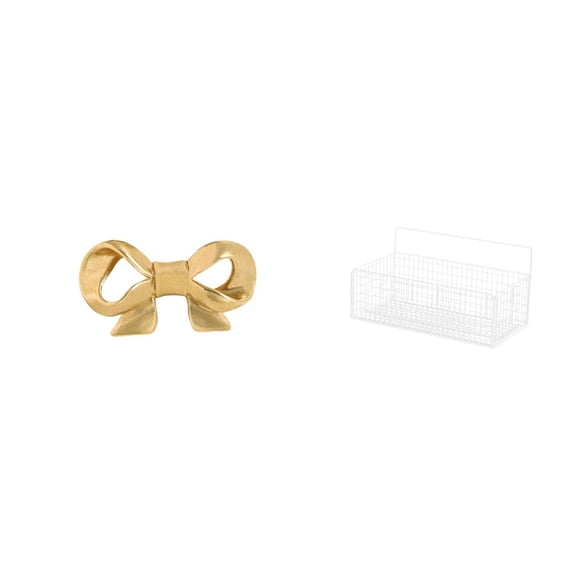 Furniture Handle Cabinet Pull Wire Storage Basket Brass Bowknot Material for Kitchen Bathroom Living Room