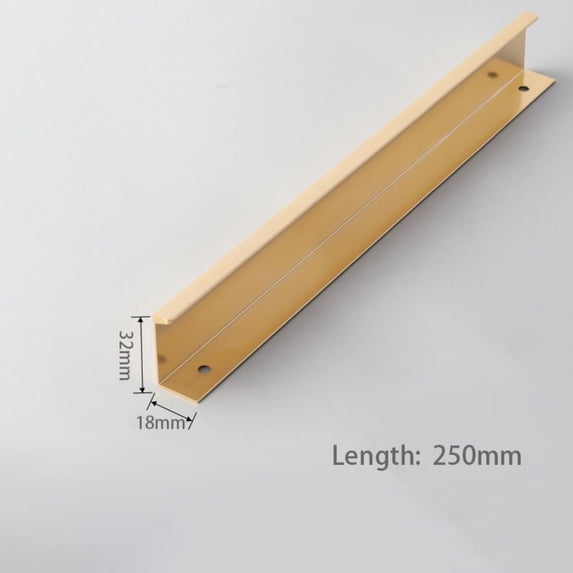 Furniture Hardware Embedded Aluminum Wardrobe Handle Cabinet Pulls Invisible Handle Hidden Cabinet Handle GOLD 250MM