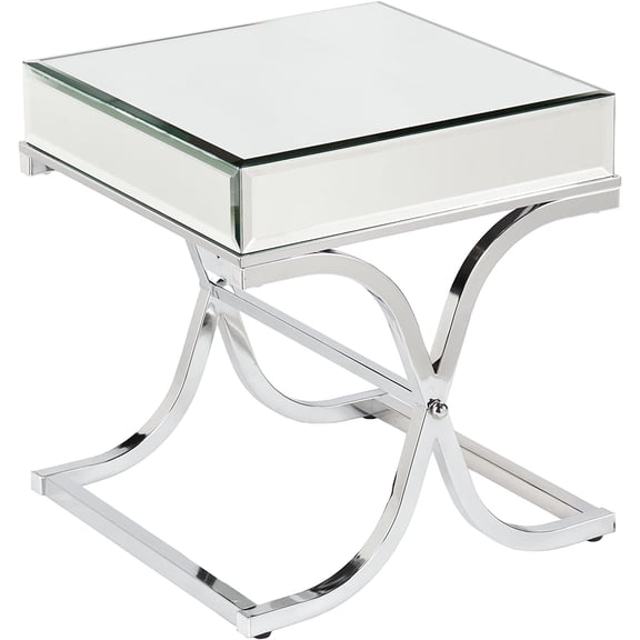 Furniture HotSpot Ava Mirrored End Table - Chrome