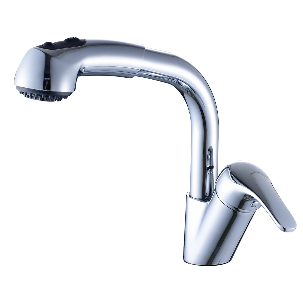 Polished Chrome Brass Pull-out Spray Kitchen Faucet