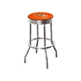 thumbnail image 1 of The Furniture King Bar Stool 24" Tall Backless Chrome Metal Stool Featuring Your Favorite Football Team Logo on a Colored Vinyl Swivel Seat Cushion Bengals Helmet on Orange, 1 of 1