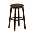 thumbnail image 1 of The Furniture King Bar Stool 24" Tall Wood Dark Brown Espresso Kitchen Game Room Swivel Seat Stool Featuring the Choice of Your Favorite Novelty Theme Fabric Covered Seat Cushion (Turquoise Dots), 1 of 1
