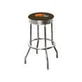 thumbnail image 1 of The Furniture King Bar Stool 29" Tall Backless Chrome Metal Stool Featuring Your Favorite Football Team Logo on a Colored Vinyl Swivel Seat Cushion Browns Helmet on Brown, 1 of 1