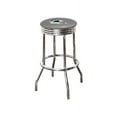 thumbnail image 1 of The Furniture King Bar Stool 29" Tall Backless Chrome Metal Stool Featuring Your Favorite Football Team Logo on a Colored Vinyl Swivel Seat Cushion Cowboys on Grey, 1 of 1