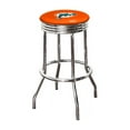 thumbnail image 1 of The Furniture King Bar Stool 29" Tall Backless Chrome Metal Stool Featuring Your Favorite Football Team Logo on a Colored Vinyl Swivel Seat Cushion Dolphins Helmet on Orange, 1 of 1