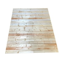 The Furniture King Platform Wood Bed Slats Queen Size Solid Base Plank Bed Frame Support Boards Modular Style Use With or Without a Box Spring Custom Width with Thick White Strap 61.25" Wide