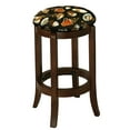 thumbnail image 1 of The Furniture King Wood Bar Stool Espresso Finish 24" Tall Kitchen Game Room Stool with Your Favorite Novelty Theme Fabric Covered Swivel Seat Cushion (Coffee Cups), 1 of 1