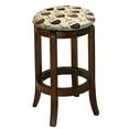 thumbnail image 1 of The Furniture King Wood Bar Stool Espresso Finish 24" Tall Kitchen Game Room Stool with Your Favorite Novelty Theme Fabric Covered Swivel Seat Cushion (Wine Glasses), 1 of 1