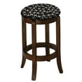 thumbnail image 1 of The Furniture King Wood Bar Stool Espresso Finish 29" Tall Kitchen Game Room Stool with Your Favorite Novelty Theme Fabric Covered Swivel Seat Cushion (Pirate Skulls), 1 of 1