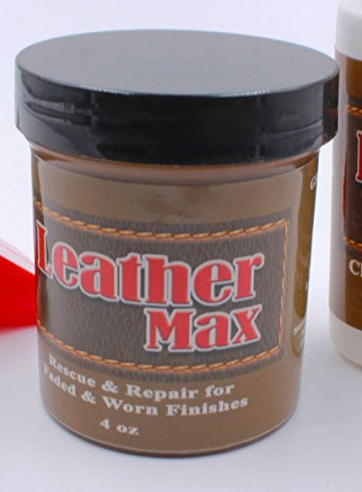 Furniture Leather Max Leather Refinish and Restorer 4 Oz Jar (Leather Repair) (Leather Restore) (Vinyl Repair) (Autumn Red)