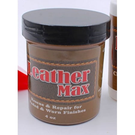 Furniture Leather Max Leather Refinish and Restorer 4 Oz Jar (Leather Repair) (Leather Restore) (Vinyl Repair) (British Tan)