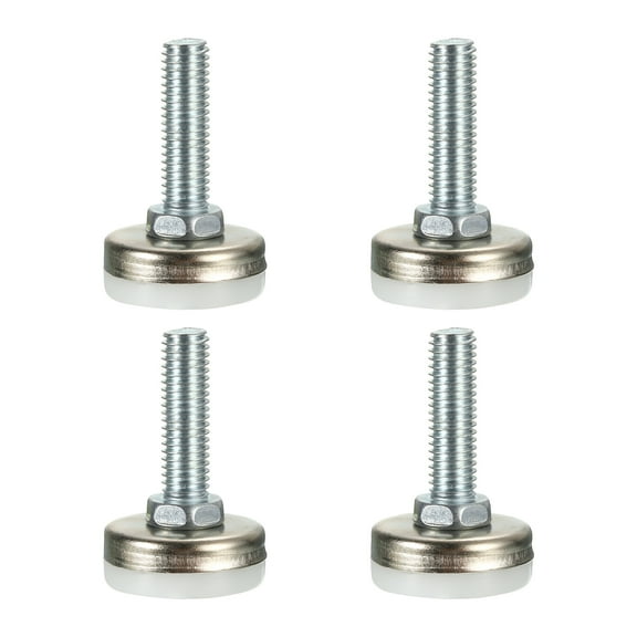 Furniture Levelers, 4Pcs M8x25 - Adjustable Furniture Leveling Feet Screw in Threaded for Tables (Silver)