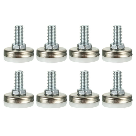 Furniture Levelers, 8Pcs M8x16 - Adjustable Furniture Leveling Feet Screw in Threaded for Tables (Silver)