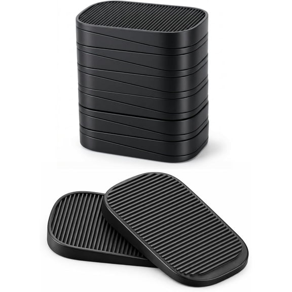 Furniture Levelers, Flexible Plastic Shims for Furniture Leveling Pads Rubber Wedge Shims for Table Chair Levelers Non-Slip Pads for Uneven Floors, Appliances & Toilet, Stackable, Black, 12-Pack