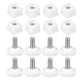 thumbnail image 1 of Furniture Leveling Feet, 8 Sets 20 x 20mm Square Insert Furniture Adjustable Leveler, M8 Thread End Caps (White), 1 of 6