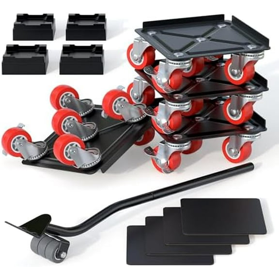 Furniture Lift Mover Tool Set-3000 lb,5-Wheel Heavy-Duty Furniture Dolly with Handle,360Swivel Casters Trolley-Ideal for Moving Heavy Machinery, Equipment, Pianos, Couches and Carpeted$$Tools