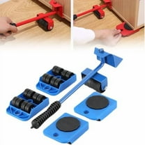 Furniture Lift Mover Tool Set with Adjustable Height Lifting Tool Lever & 4 Wheels,Furniture Mover Dolly Furniture Lifter Moving Sliders for Moving Heavy Furniture (Blue,Lifting Capacity: 220 LBs)