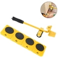 thumbnail image 1 of Furniture Lifter with 4 Pack Moving Sliders Heavy Furniture Roller Move Tools Max Up for 150KG/330 LB, 360 Degree Rotatable Pads (Yellow), 1 of 9