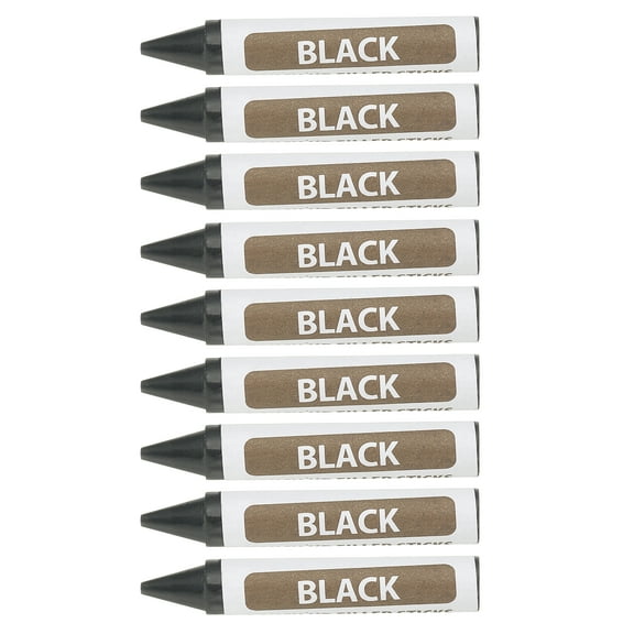 Furniture Markers Touch Up, 9Pcs Wax Wood Filler Sticks Furniture Repair Crayons for Scratches Wood Floor Holes Tables, Black
