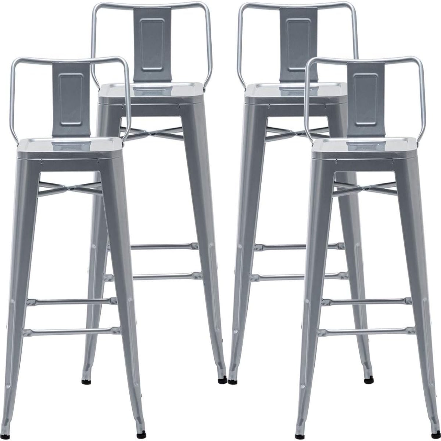Furniture Metal Barstools Industrial Bar Stools with Backs Indoor ...