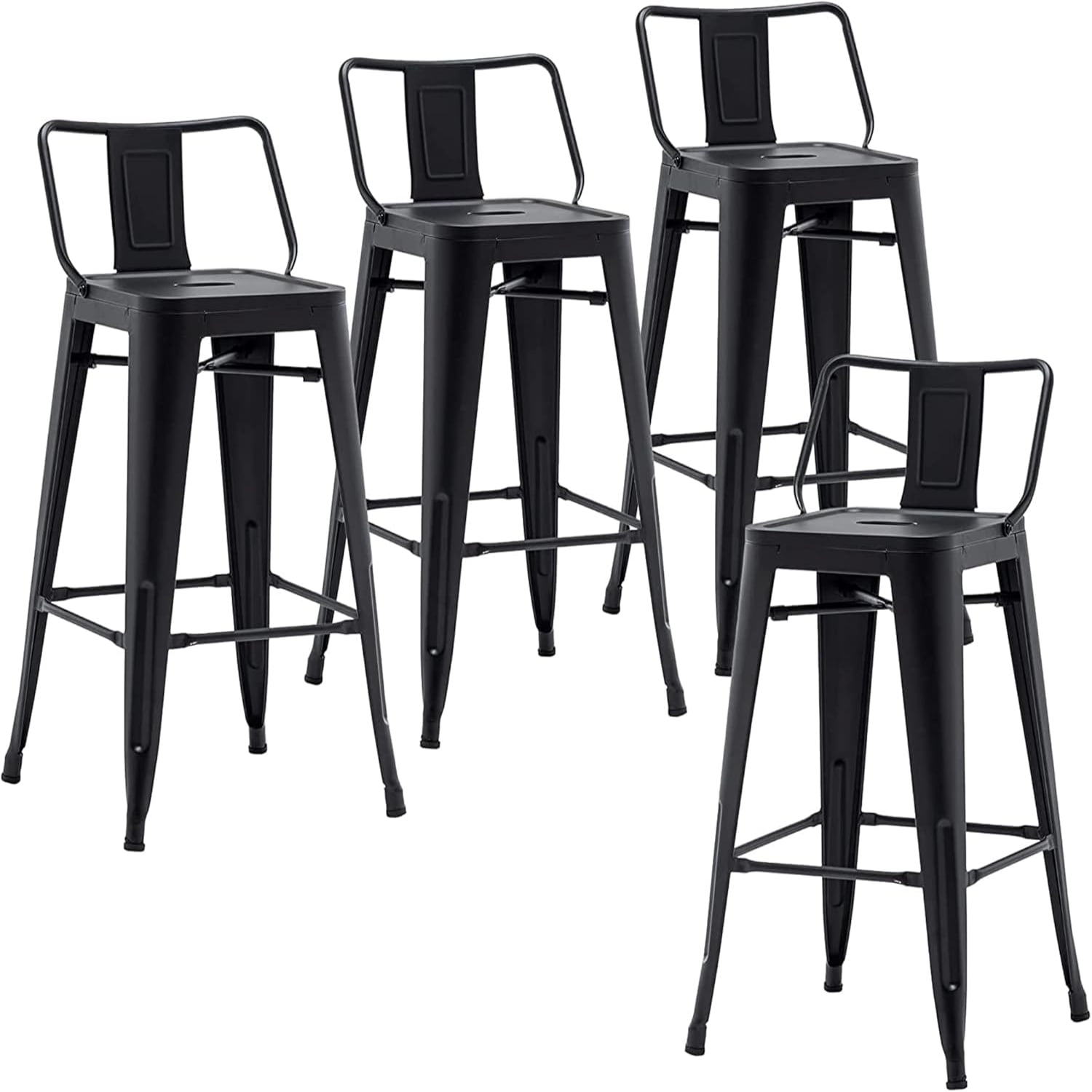 Furniture Metal Barstools Industrial Bar Stools with Backs Indoor