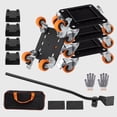 thumbnail image 1 of Furniture Movers with 4 Wheels, Carbon Steel Panel Heavy Duty Furniture Lift Mover Tool Set with 360°Rotatable Removable Side Guards Brake for Moving Sofa, Bed, Appliance (Load Capacity 2500LB, 1 of 11