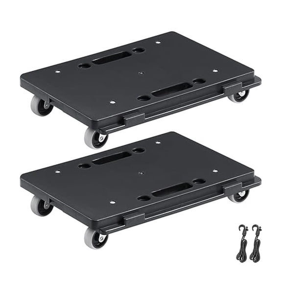 Furniture Moving Dolly, 16 x 11in 500 lbs Capacity Furniture Movers Dollies 4 Wheels, Portable Moving Heavy Duty, Interlocking Small Flat Dolly Cart for Heavy Furniture, 2 Pack, Black