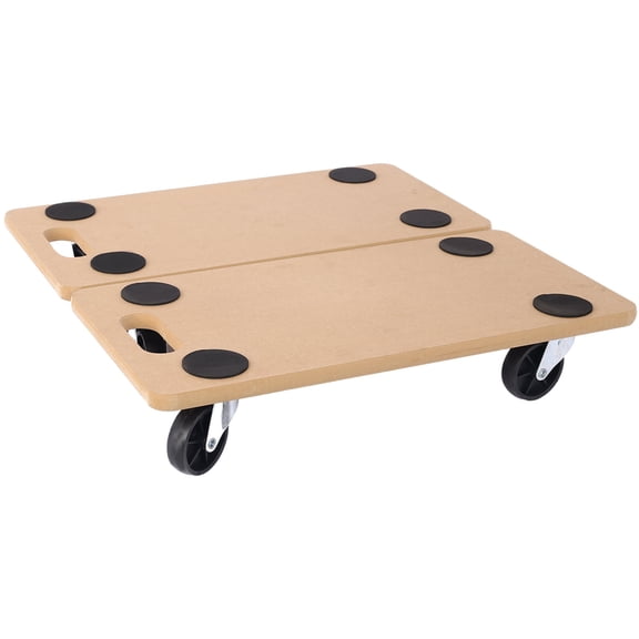 , Furniture Moving Dolly, Heavy Duty Wood Rolling Mover with Wheels for Piano Couch Fridge Heavy Items, Securely Holds 500 Lbs (2pcs 22.8" x11.2" Platform), Natural ,Mdf ,
