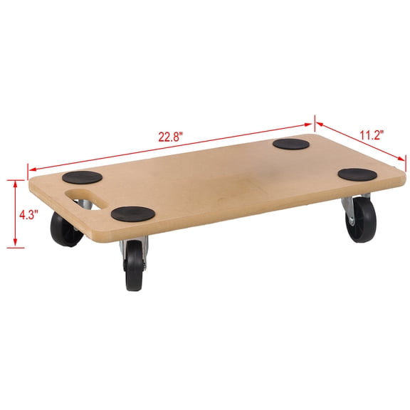 Furniture Moving Dolly, Heavy Duty Wood Rolling Mover with Wheels for Piano Couch Fridge Heavy Items, Securely Holds 500 Lbs (2pcs 22.8" x11.2" Platform),