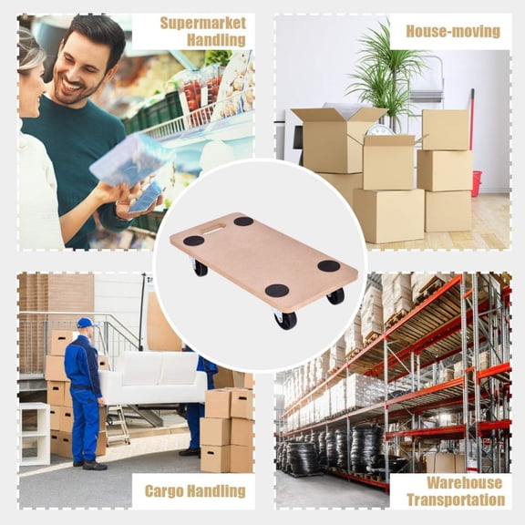 Furniture Moving Dolly, Heavy Duty Wood Rolling Mover with Wheels for Piano Couch Fridge Heavy Items, Securely Holds 500 Lbs (2pcs 23" x11.5" Platform)