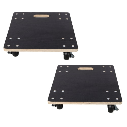 Furniture Moving Wooden Dolly with 4 PP Wheels (2 with Brakes), 15 Inch Heavy Duty Rolling Mover Supports 1320 Lbs for Piano, Couch, Fridge, Washing Machine & Large Planters, 2 Pack