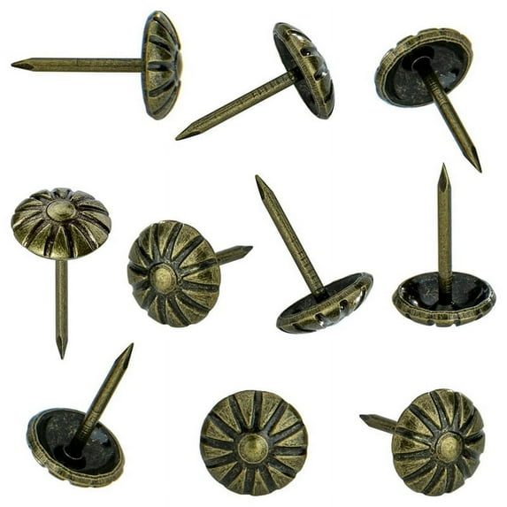 Symkmb Furniture Nails for Interior Decoration Furniture Decorative Nails Daisy Upholstery Nails Antique Brass 300PCS Metal Bronze Color