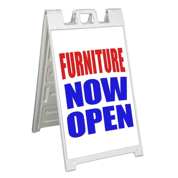 Furniture Now Open (24" X 36") Standard A-Frame Signicade, Includes Decal Applied To Stand