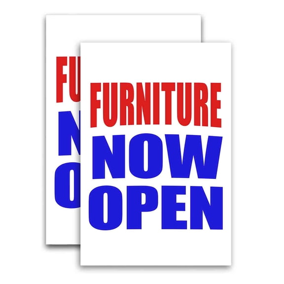 Furniture Now Open (24" X 36") Vinyl Decal Only (Pack of 2) |Sign|Sticker|Poster