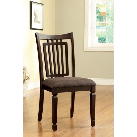 Furniture Of America Bethel Espresso Side Chair Padded Seat Set Of 2