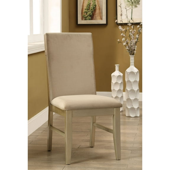Furniture Of America Zelda Gold Finish Side Chairs Fabric Upholstery Set Of 2