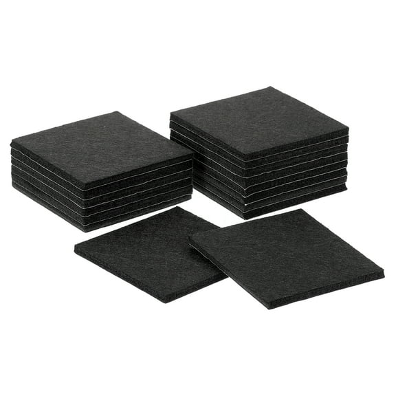 Uxcell Furniture Pads, 16Pcs 3" Square Self Adhesive Felt Furniture Pads, Floor Protectors for Furniture Feet Chairs Legs Hardwood Floors (Black)